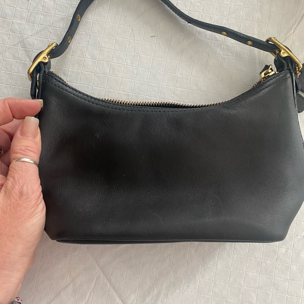 COACH Matt Black Wristlet Clutch Handbag Purse